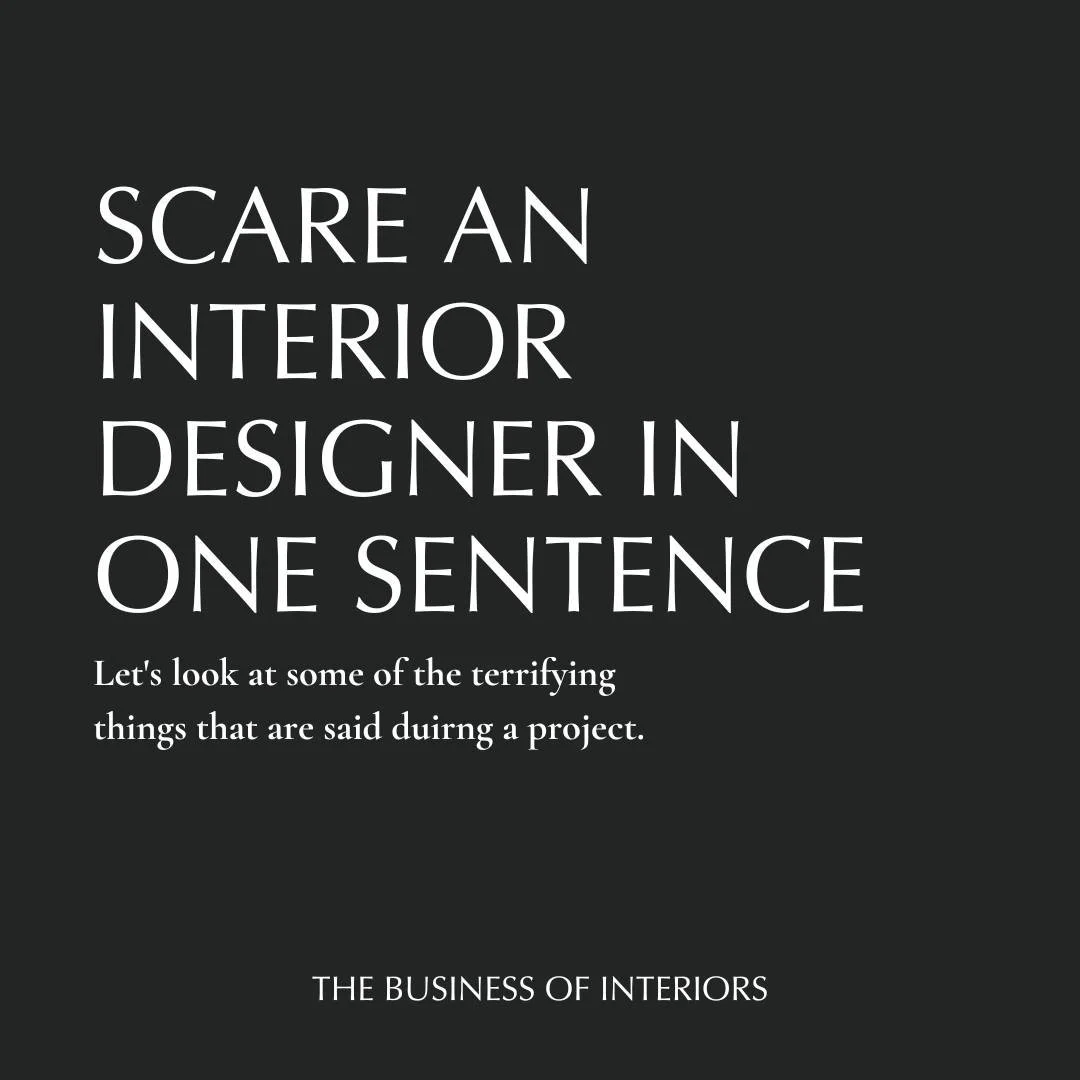 Scare an Interior Designer in one sentence....🦇 We're honouring spooky season by reflecting on some completely terrifying and completely real things that have been said to us during our projects over the years... Nothing says happy Halloween quite l