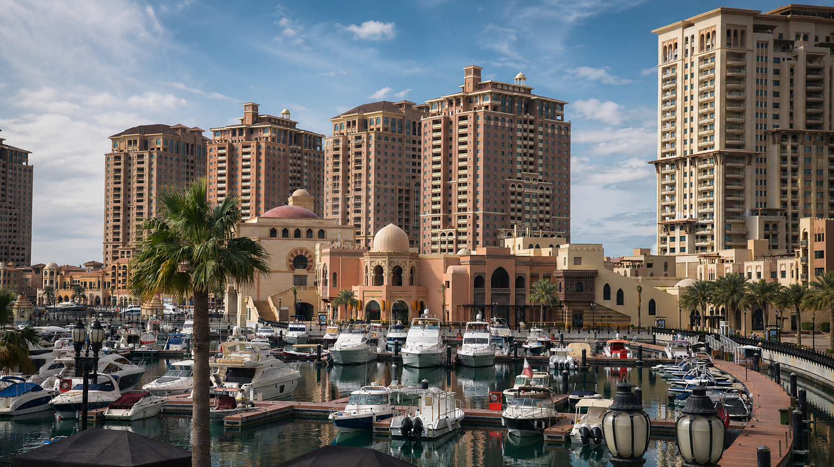 Porto Arabia Tower 14B residential tower at The Pearl Doha Qatar with Lavera PMC construction project management experience