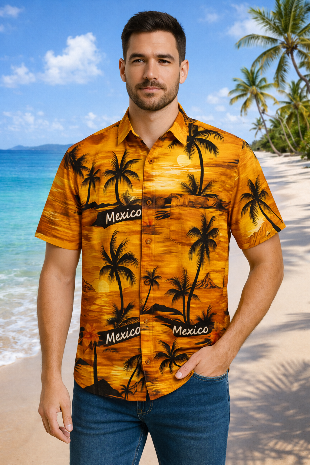 Sunset Volcano Shirt - (Yellow  538)