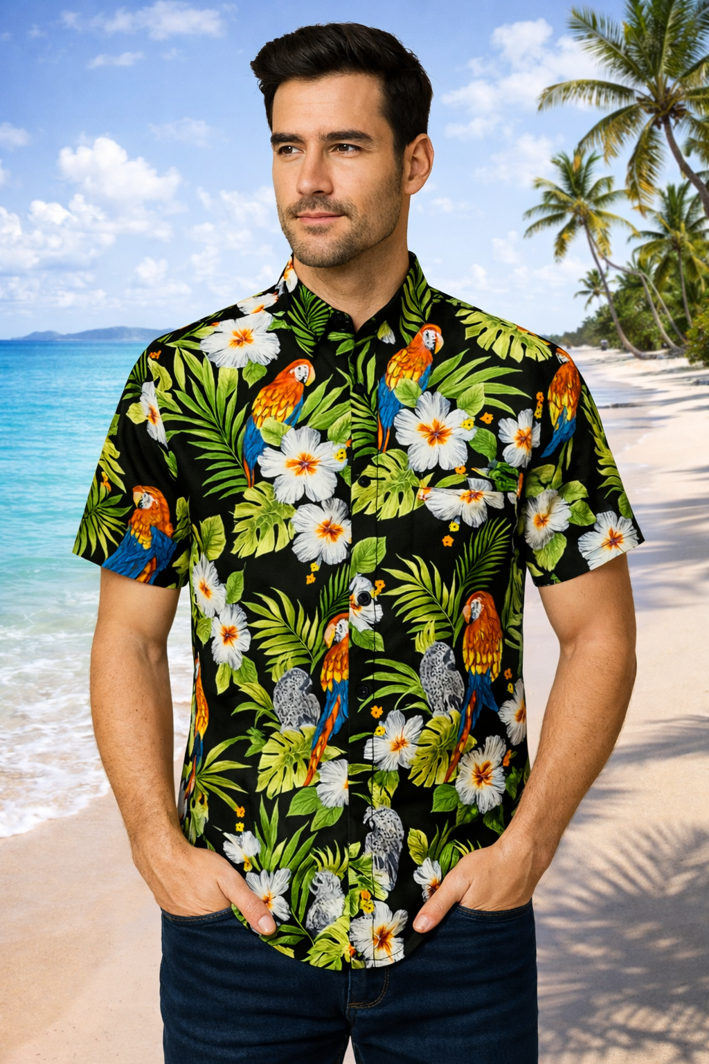 Black w/ Macaws (925)