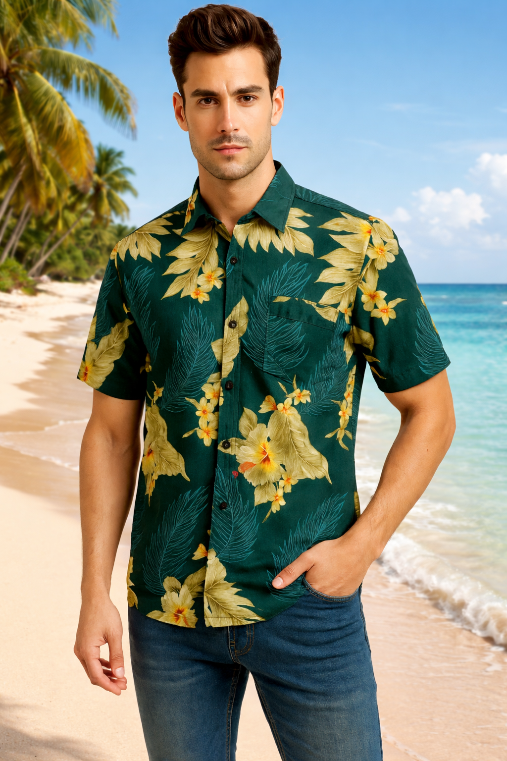 Jungle Bloom Shirt - Firozi (808)