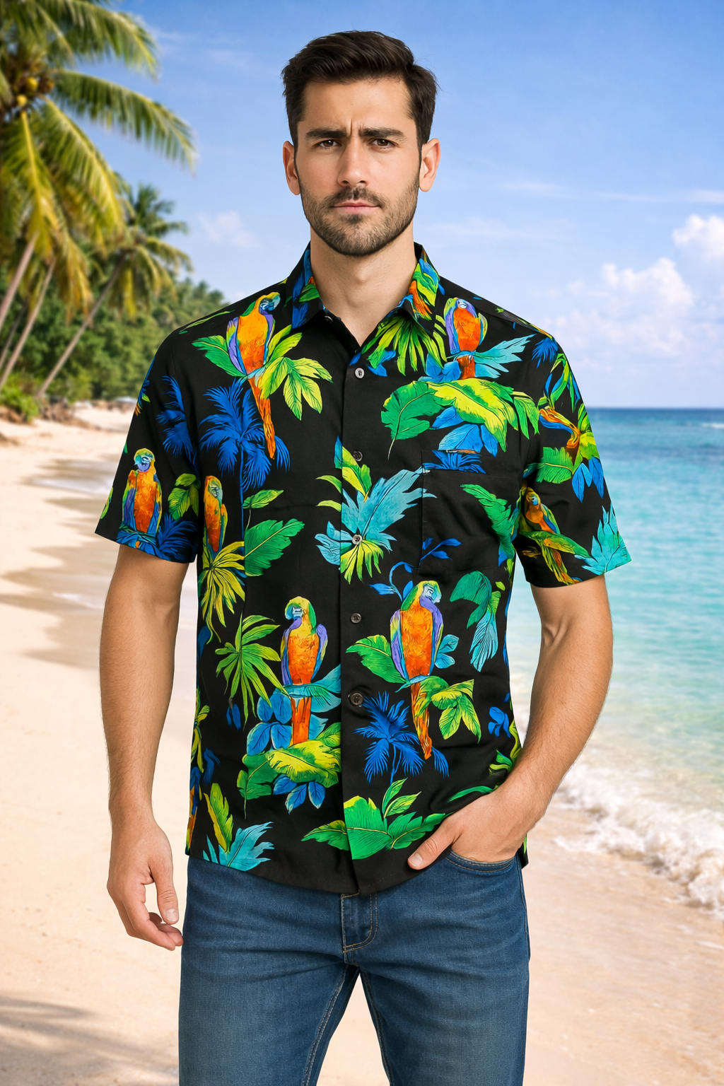 Black w/ Macaws -  (924)