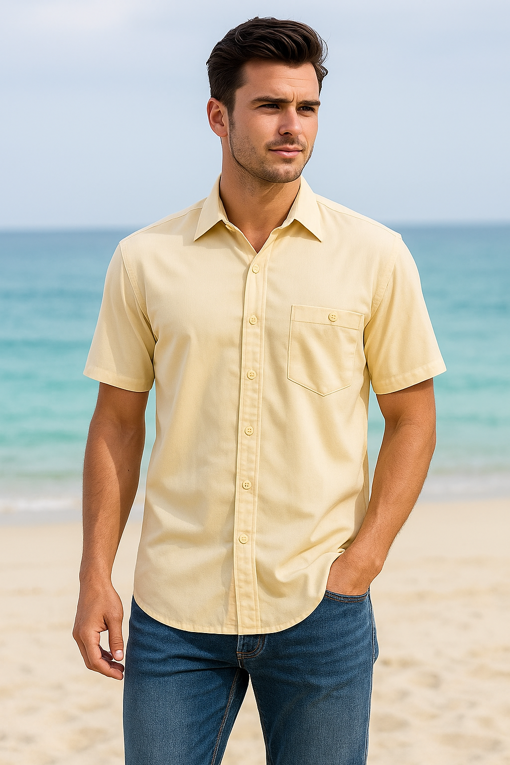 NEW Solid Coloured Shirts - Cream color Enhanced 2.png