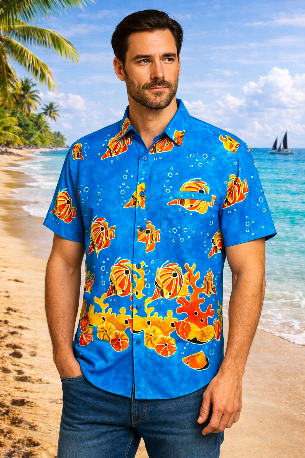 Blue Water w/Angel Fish  (564)