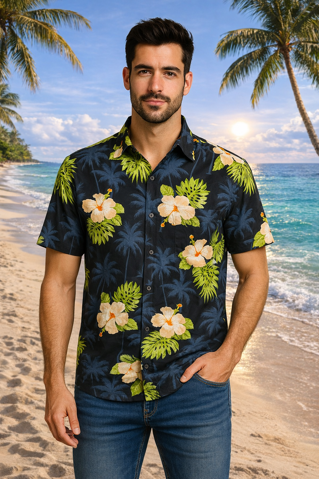 Black w/ Hibiscus (807)