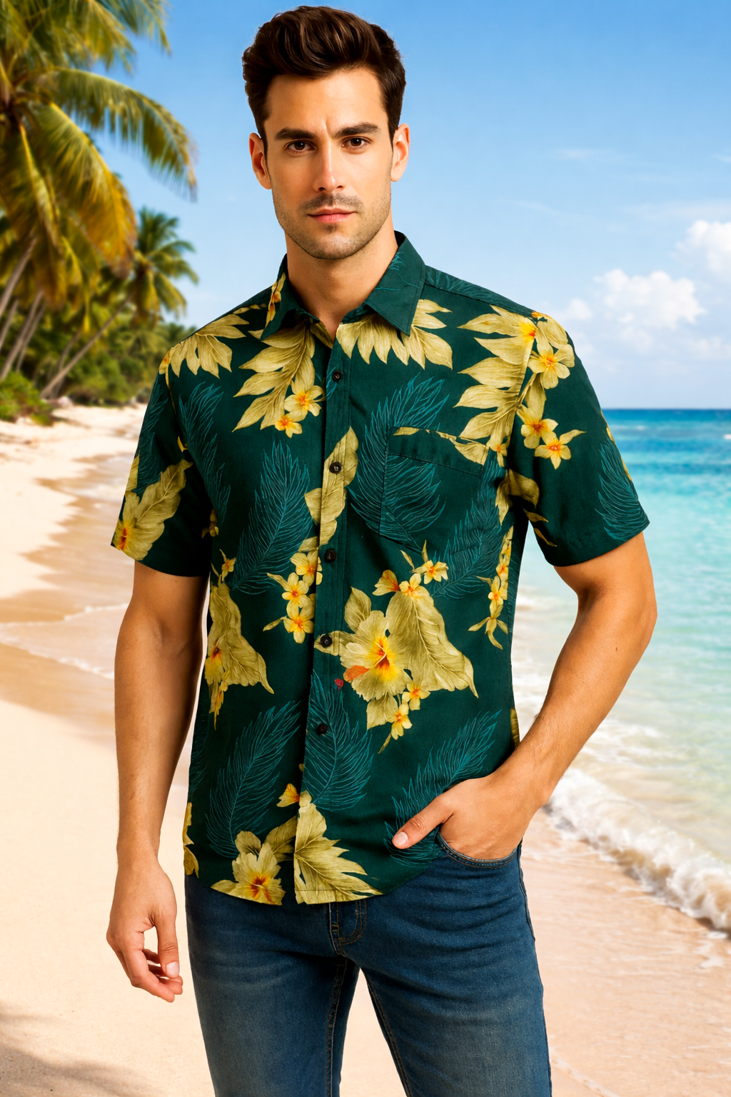Jungle Bloom Shirt - Firozi (808)