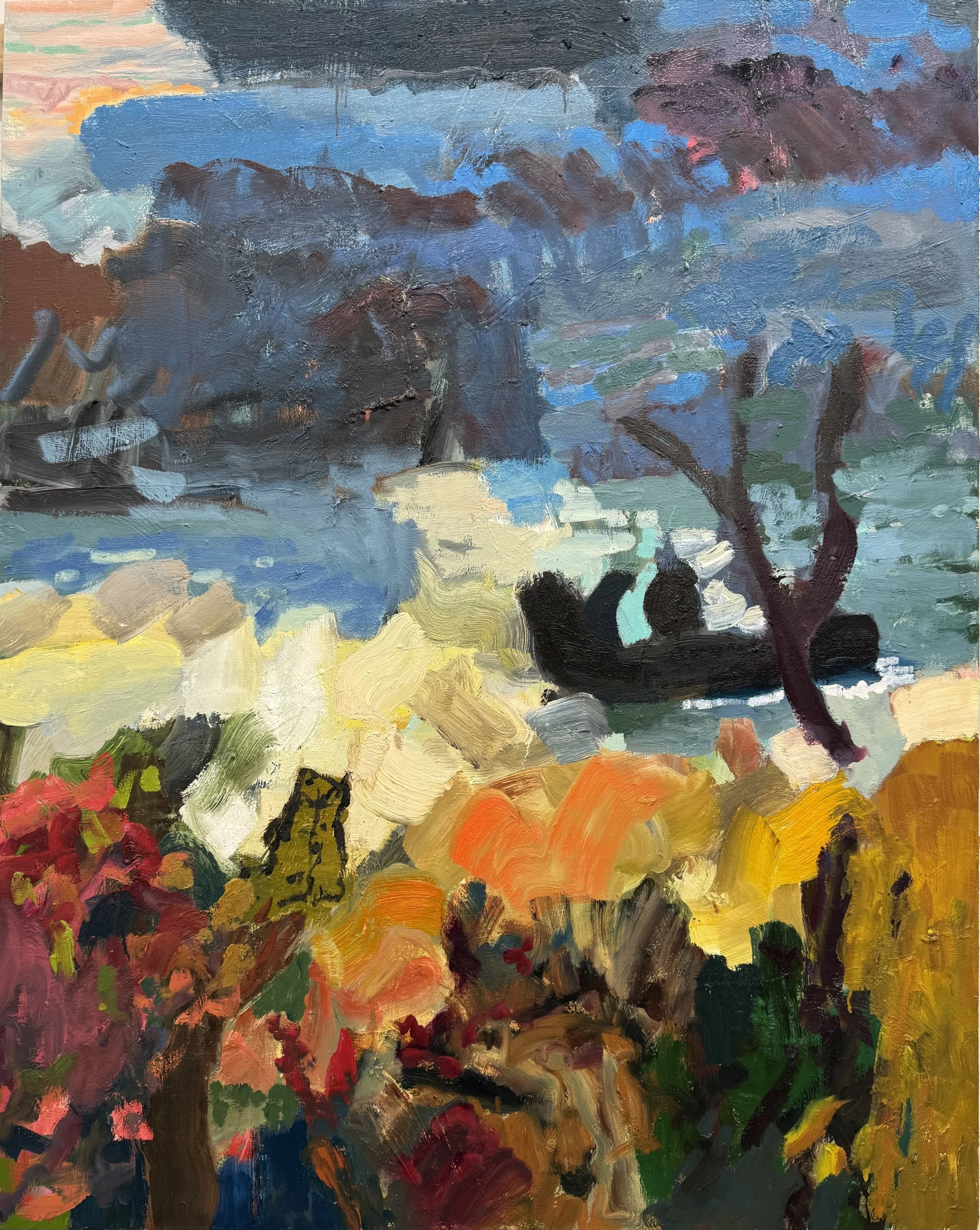 Tug on the Hudson 2025-26 Oil on canvas 60"x 48"