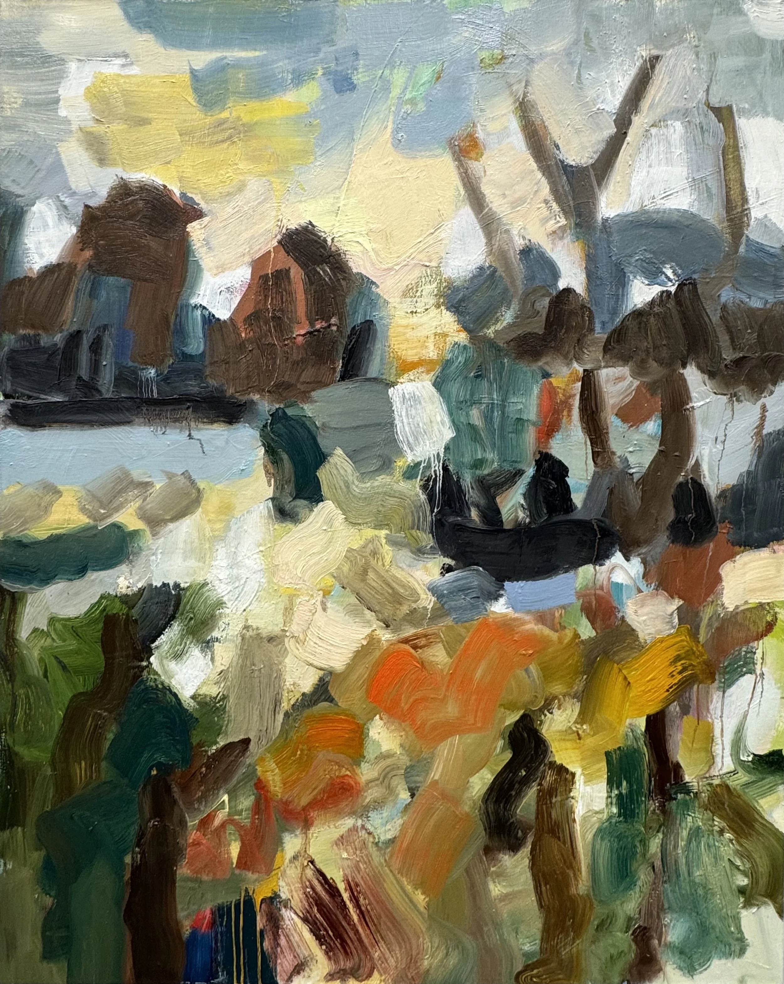 River with Tug 2025 Oil on Canvas 48"x60"