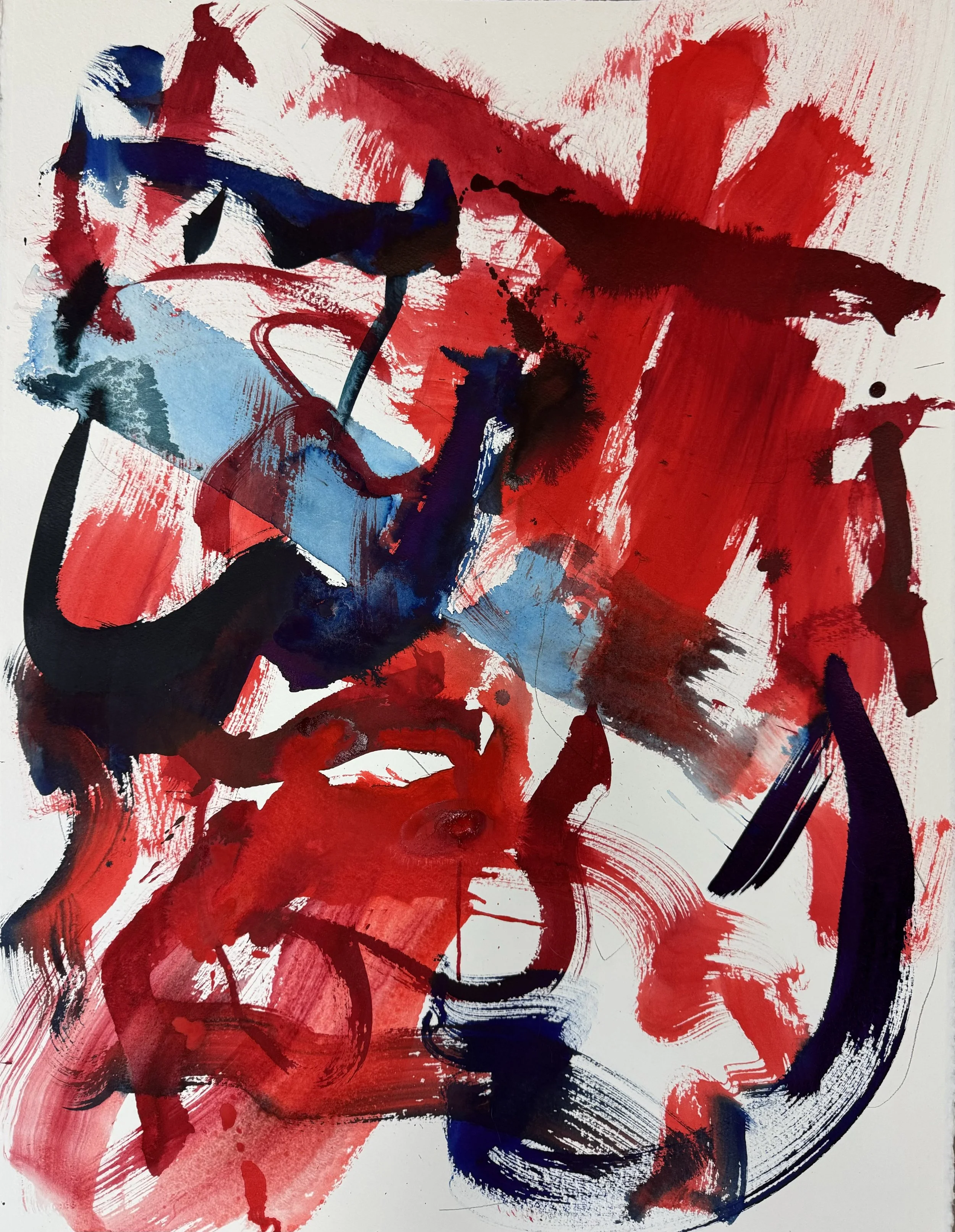 Hand 2024, Shellac ink on paper 22"x30"
