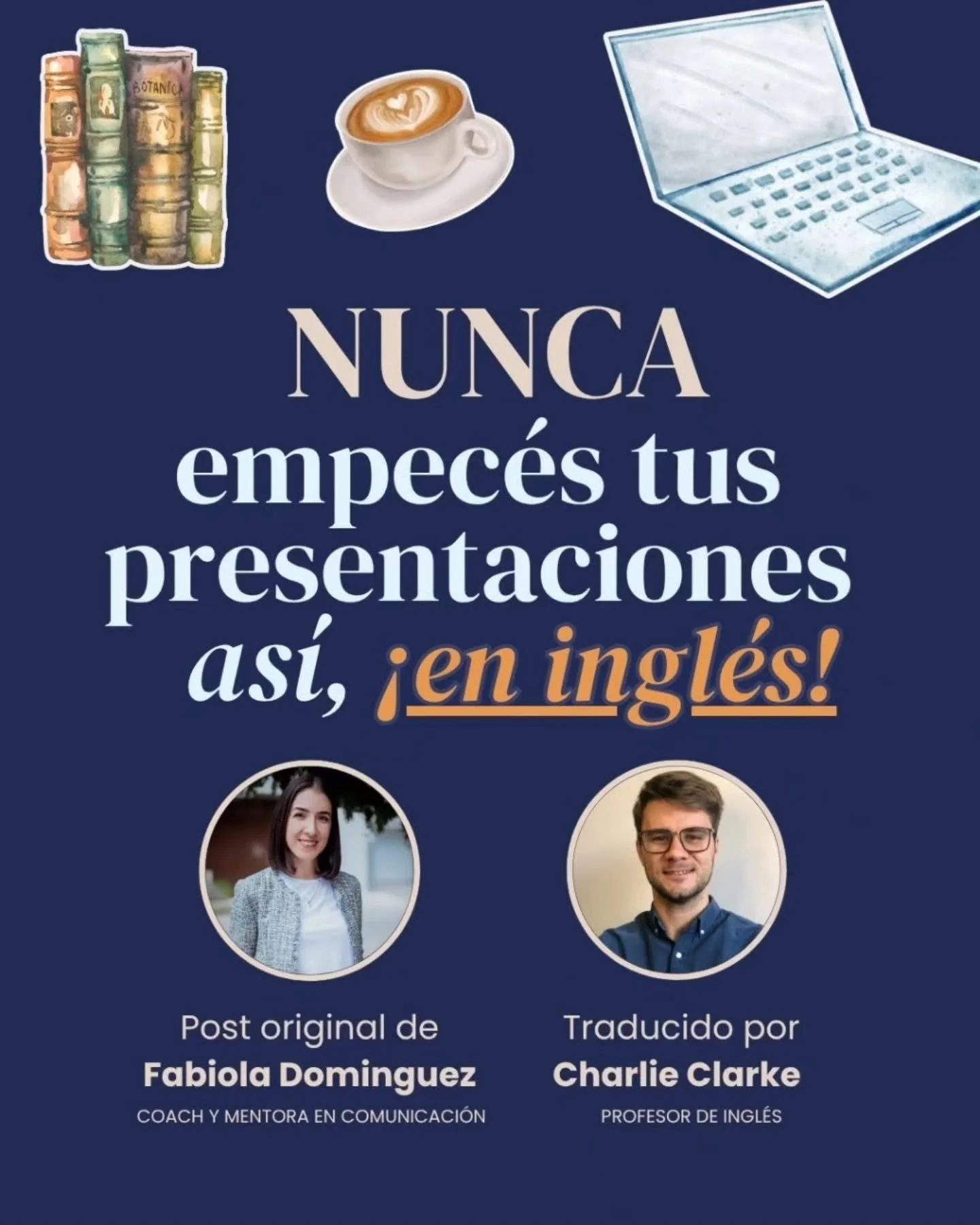 &iquest;Aumenta tu inseguridad al presentar en ingl&eacute;s en el trabajo?

Sabemos que te pasa y que tambi&eacute;n quer&eacute;s comunicarte con fluidez y claridad.

Por eso, el @profe_charlie tom&oacute; este post que hice semanas atr&aacute;s y 