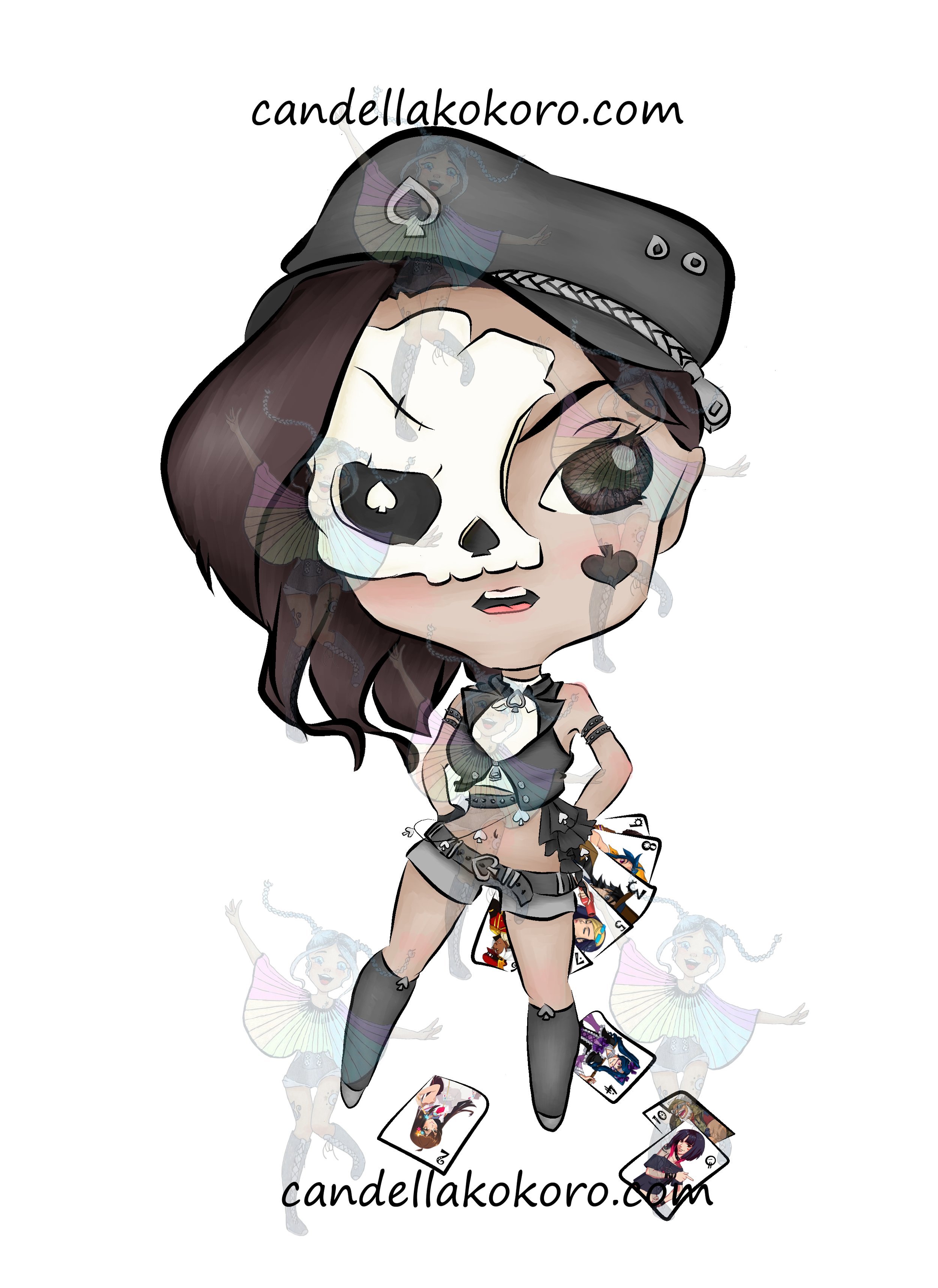 4x6 print of chibi cards