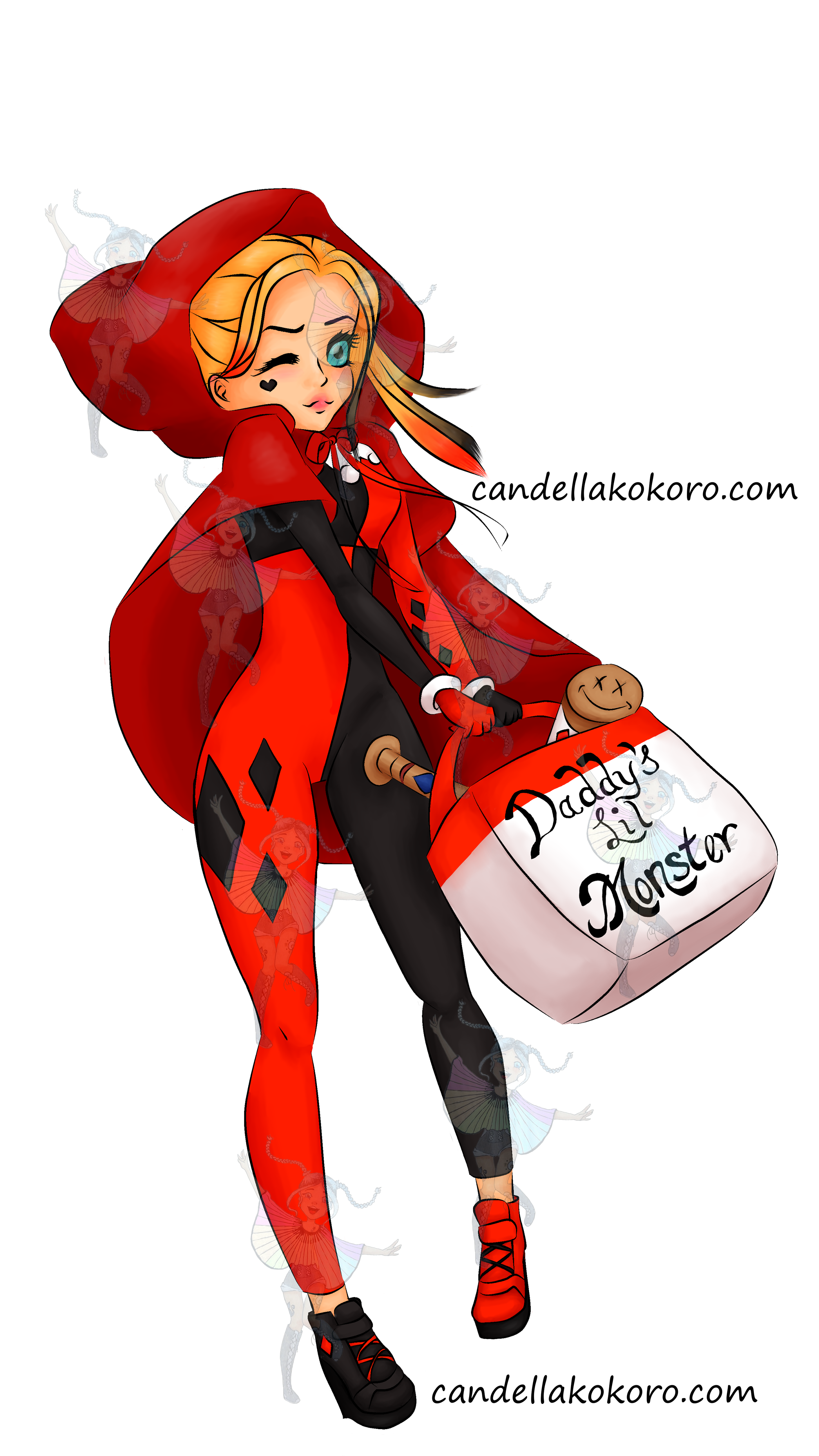 4x6 print of little red harley quinn