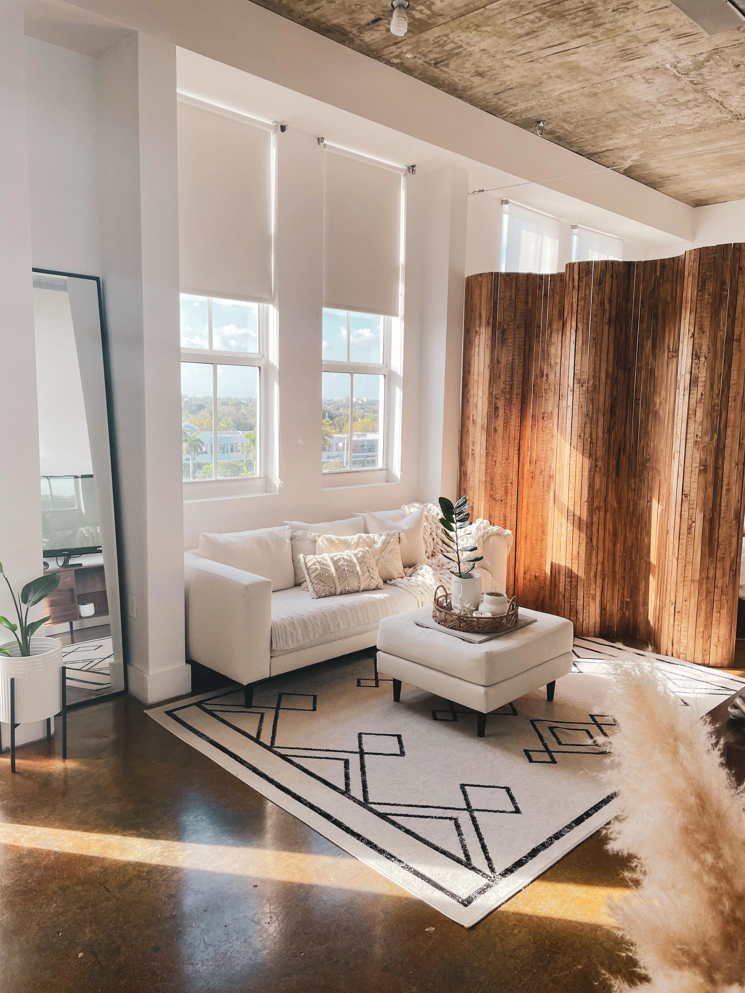 Elegant living room renovation showcasing luxury interior design in Miami.