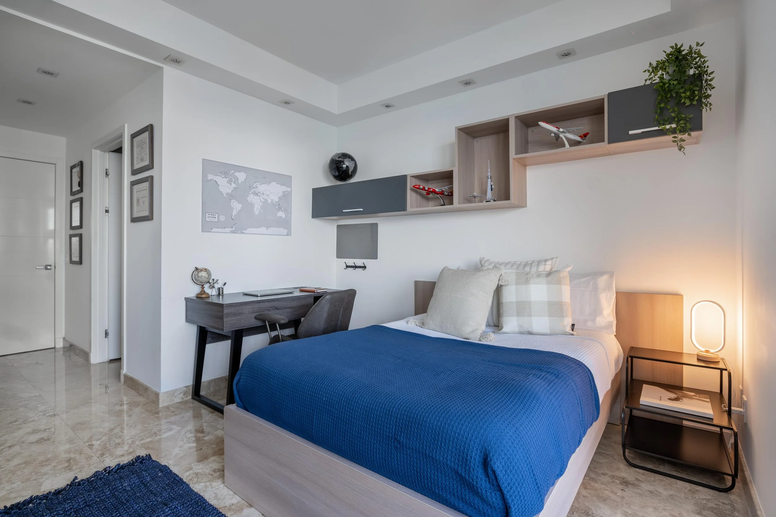 Elegant bedroom interior designed for a luxury Miami home