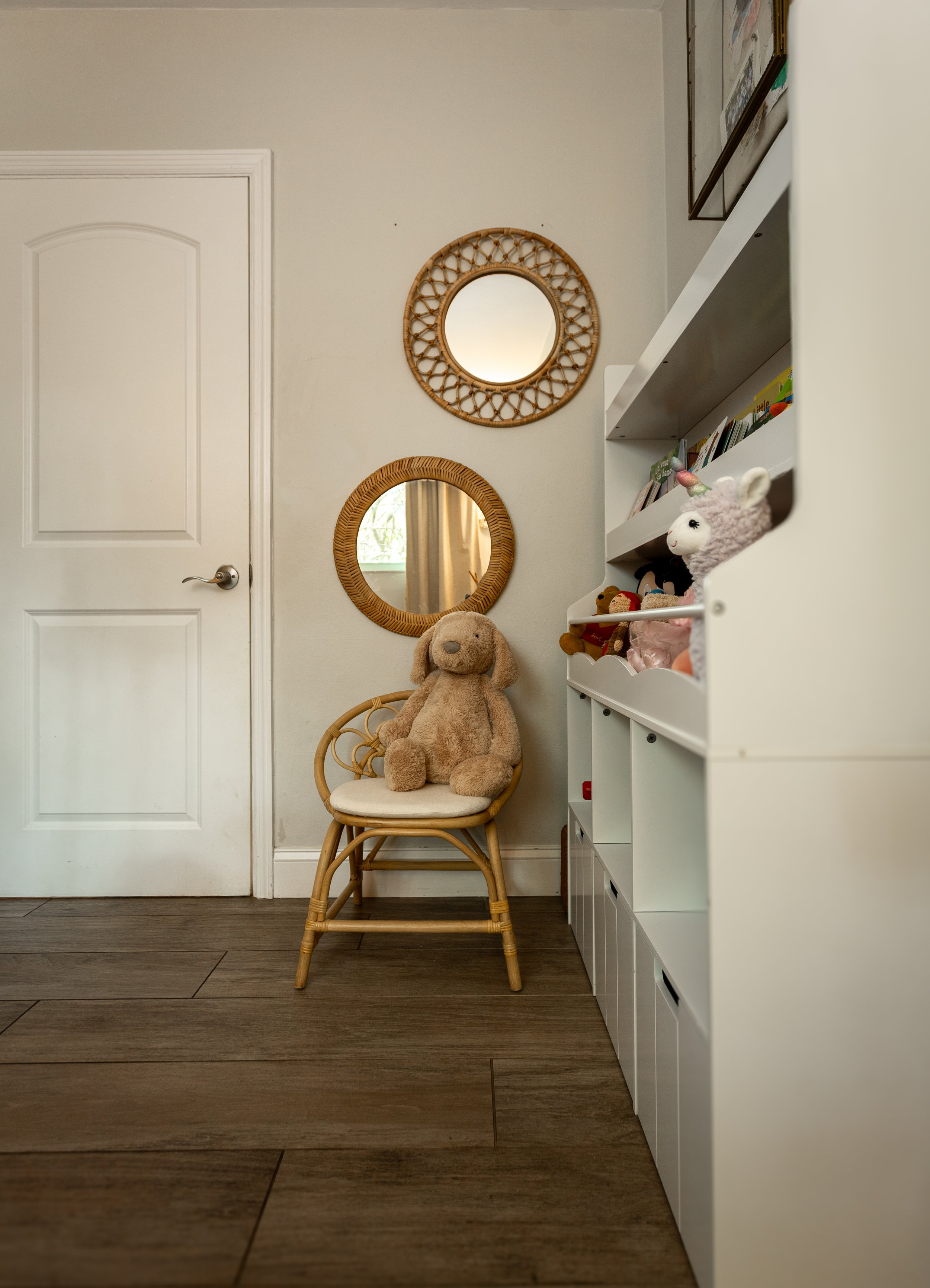 Residential bedroom with custom interior design by Jessi Goldstein in Miami.