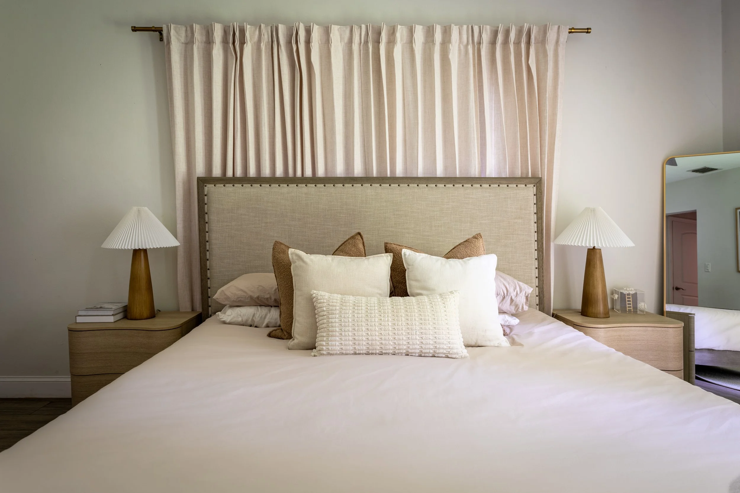 Elegant bedroom interior designed for a luxury Miami home