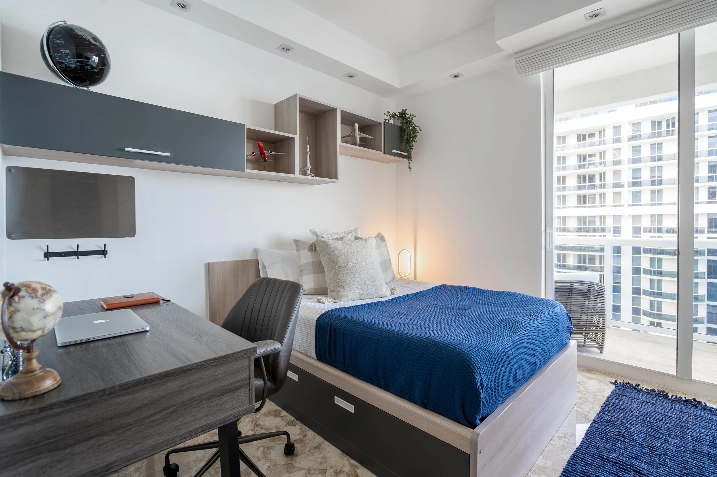 Luxury bedroom interior design project featuring soft textures and modern elegance in Miami.