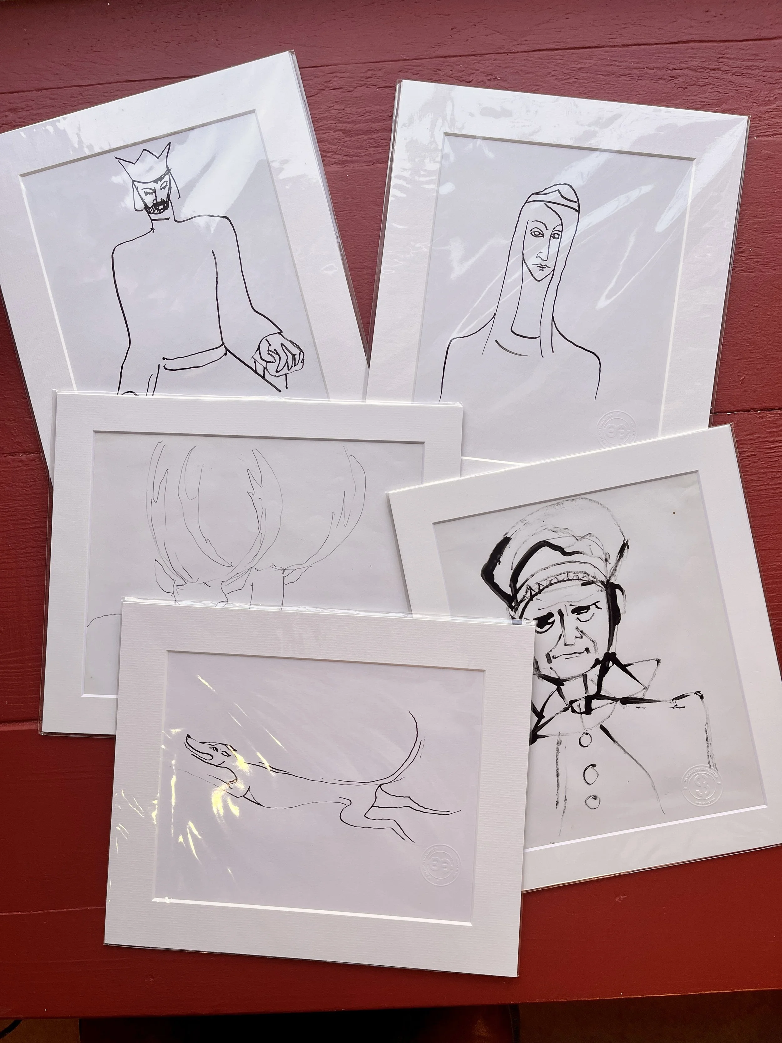 Medium Original Mounted drawing by Sven Berlin Nature (various compositions)