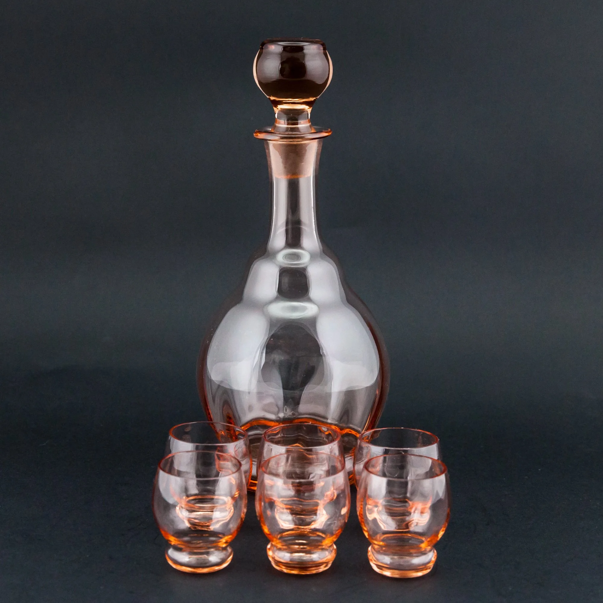 Light orange glass decanter set