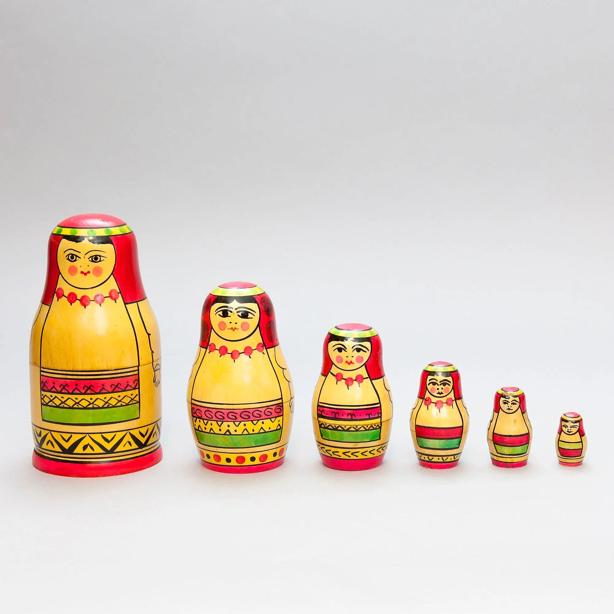 Six-piece wooden Matryoshka