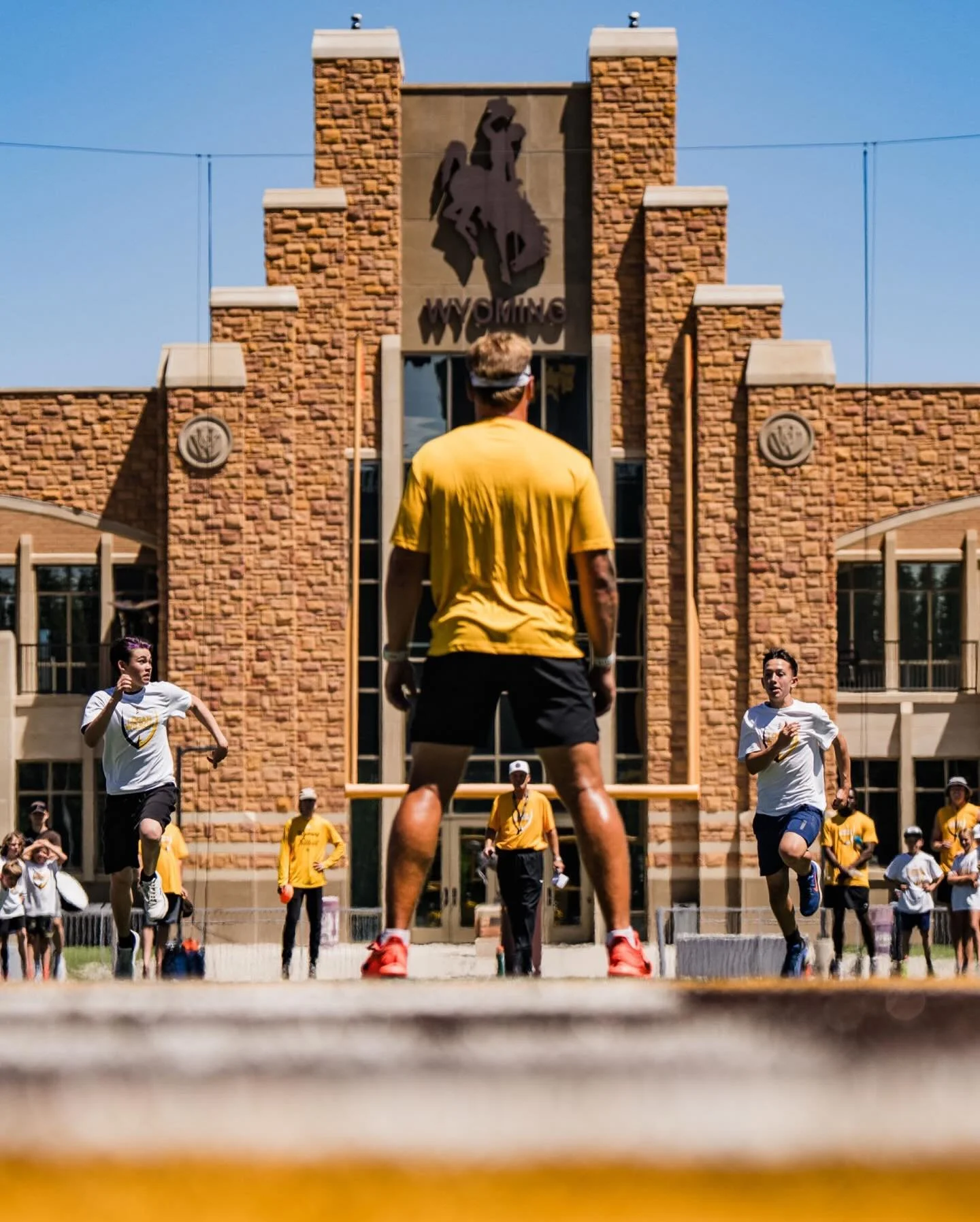 Had the pleasure of shooting Logan Wilson&rsquo;s football Camp at War Memorial Stadium 🏟️ in Laramie, WY! Logan played 6 seasons with the @bengals and attended the University of Wyoming playing 4 years for @wyo_football 
-
He comes and gives back t