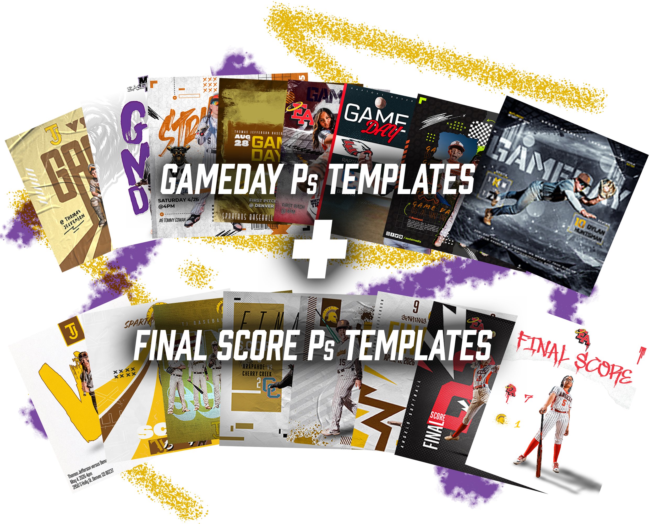 Gameday + Final Score Ps Templates (25 each)