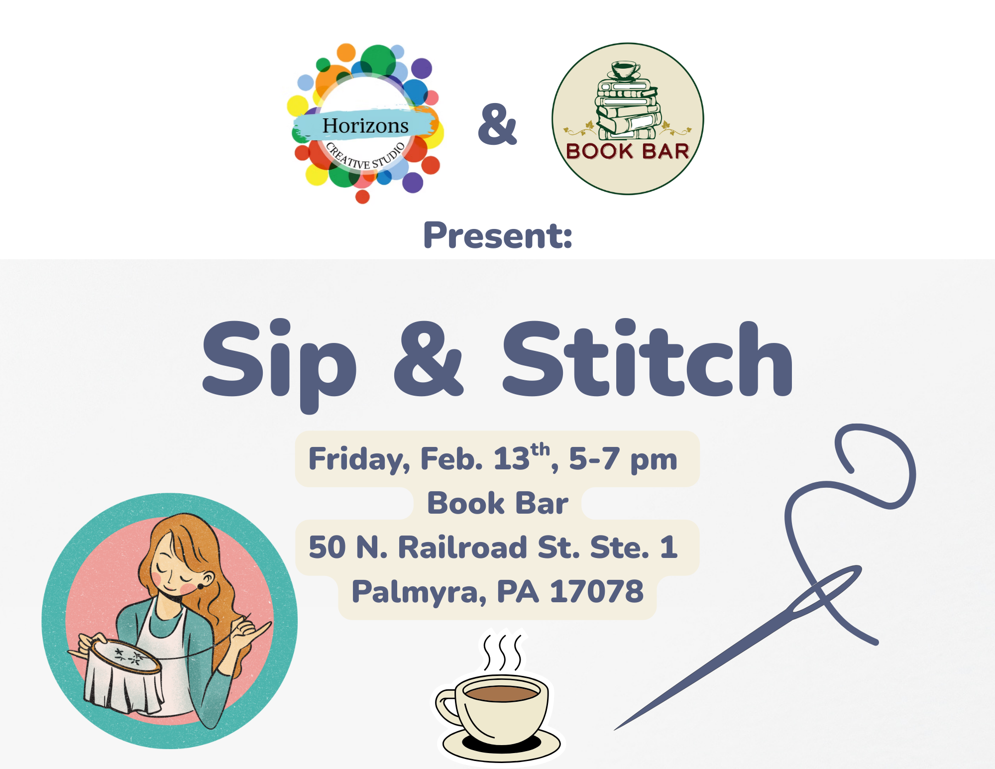 Sip &amp; Stitch W/ Horizons Creative Studio