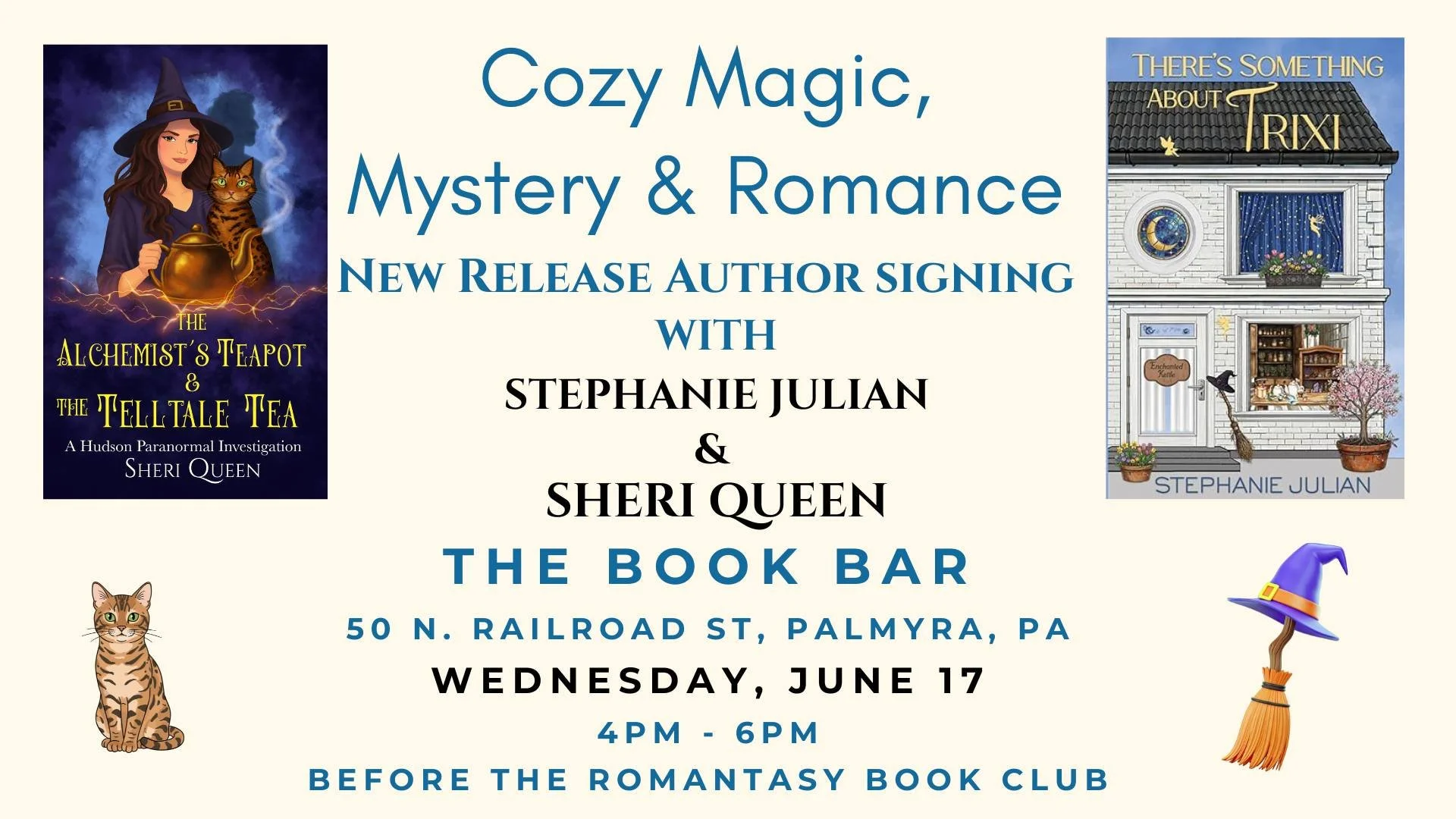 Cozy Magic, Mystery & Romance: New Release Author Signing with Stephanie Julian & Sheri Queen