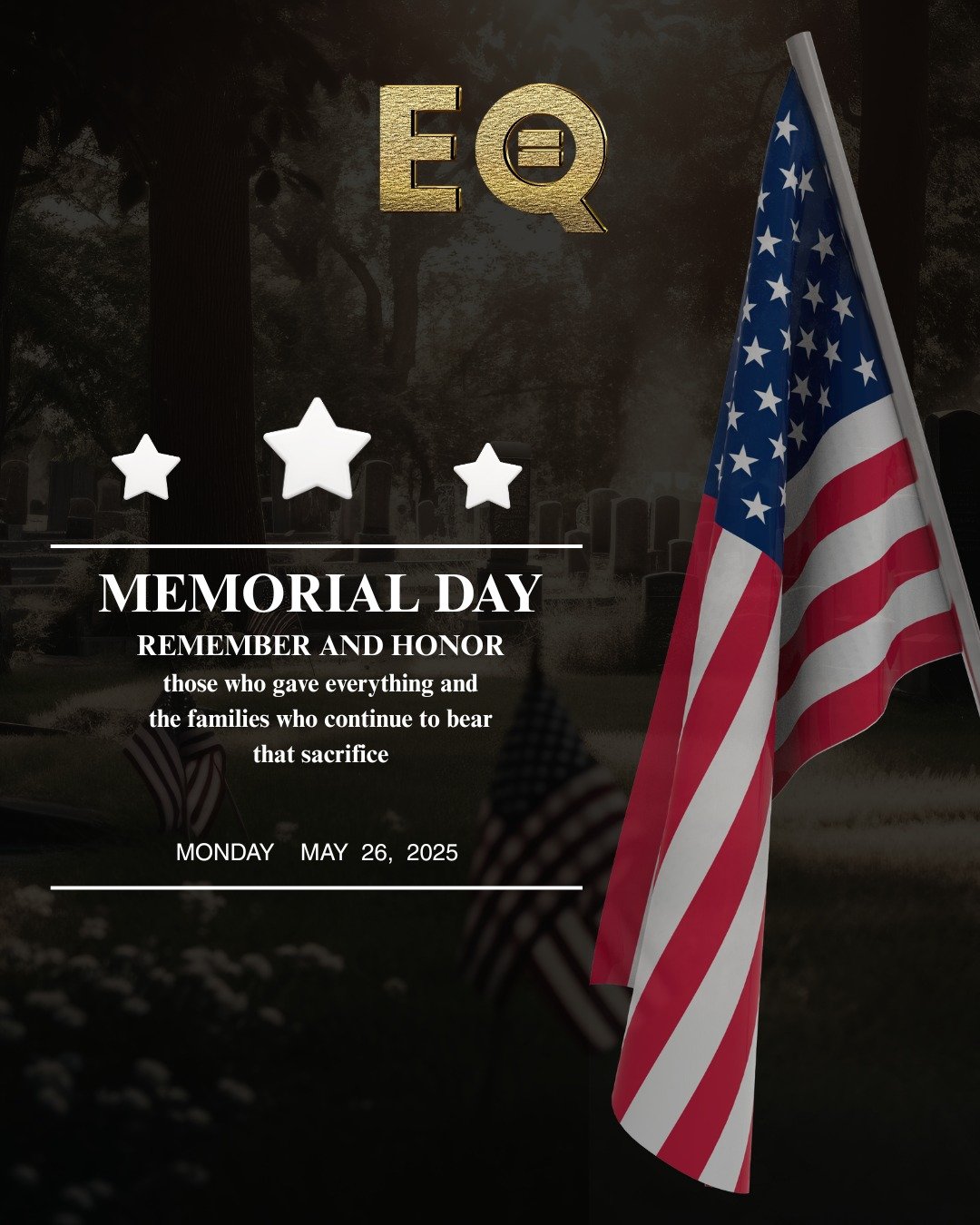 *Honoring Memorial Day*

Today, we humbly pause to remember and honor the courageous men and women who made the ultimate sacrifice in service to our nation. Many of them never spoke of the burdens they carried &mdash; the toll on their minds, bodies,