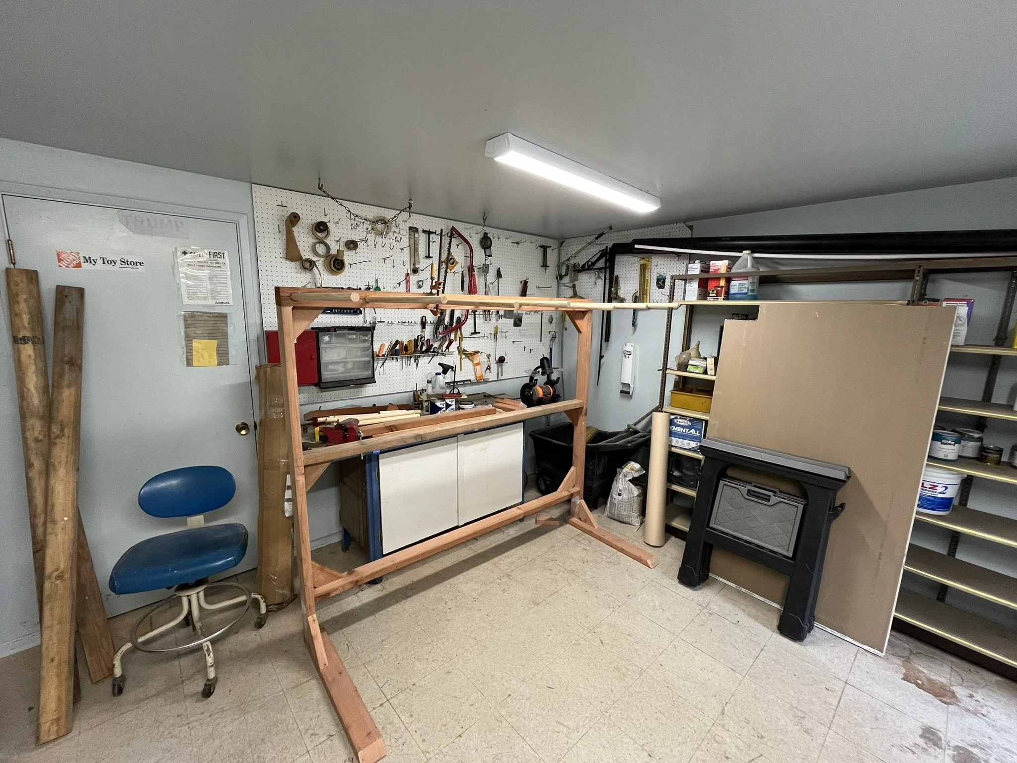 Custom Surf Rack frame in my workshop