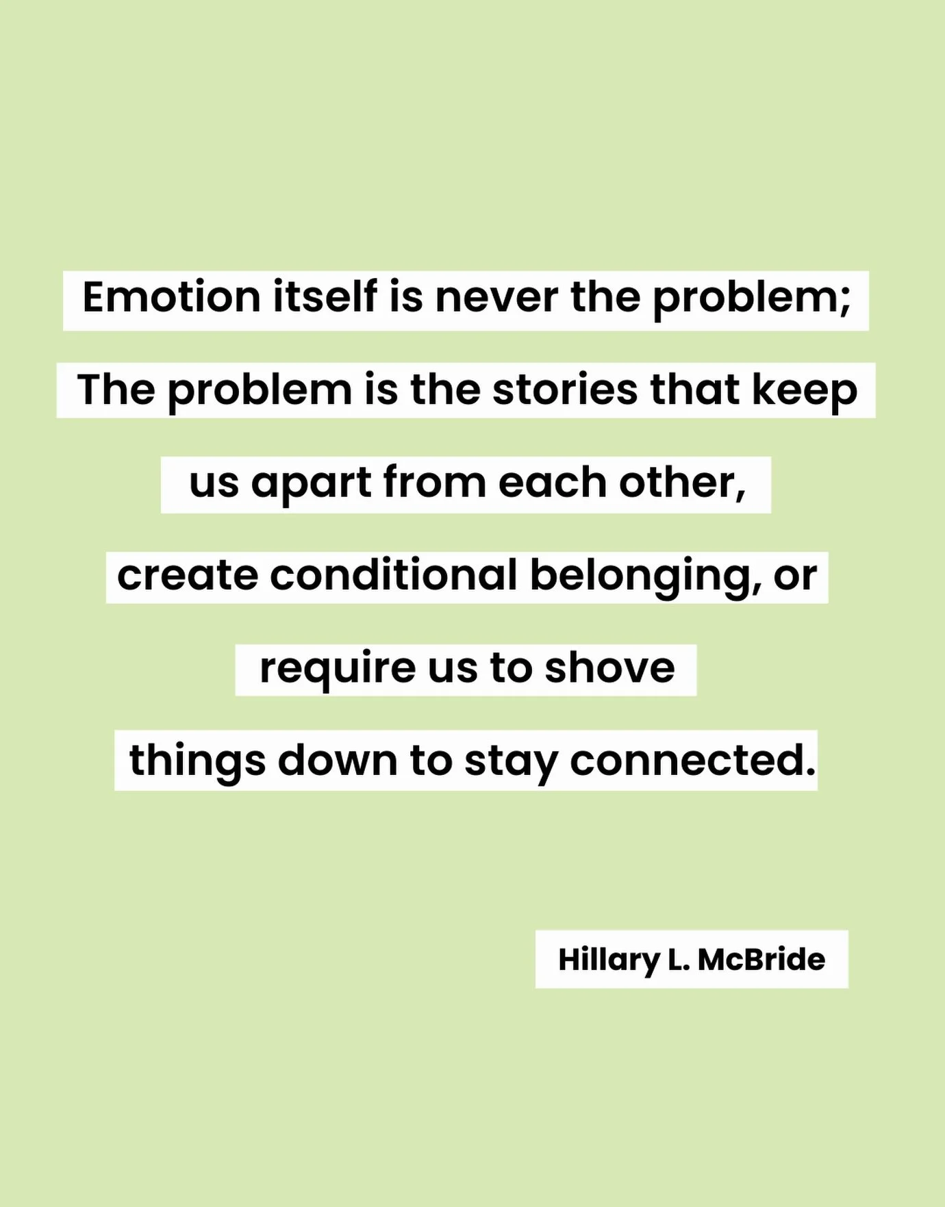 Many of us were taught&mdash;directly or indirectly&mdash;that certain emotions make us harder to love, harder to be around, or harder to accept. 🌿

Over time, we learn to push things down just to stay connected.

But emotions themselves are not the