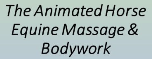 Text that reads 'The Animated Horse Equine Massage & Bodywork' on a light background.