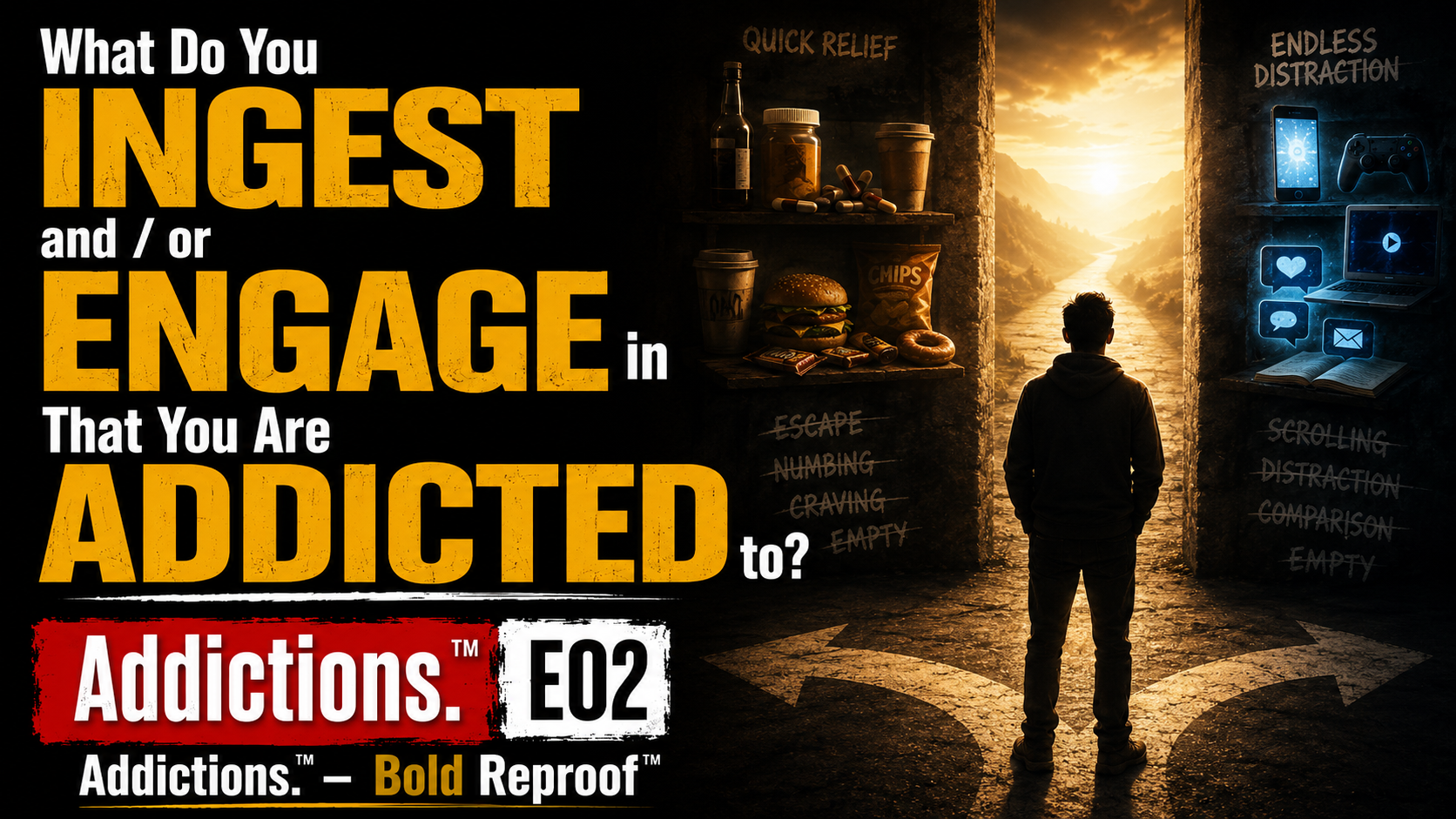 What Do You Ingest and or Engage in That You Are Addicted to? - Addictions.™ Bold Reproof™ E02