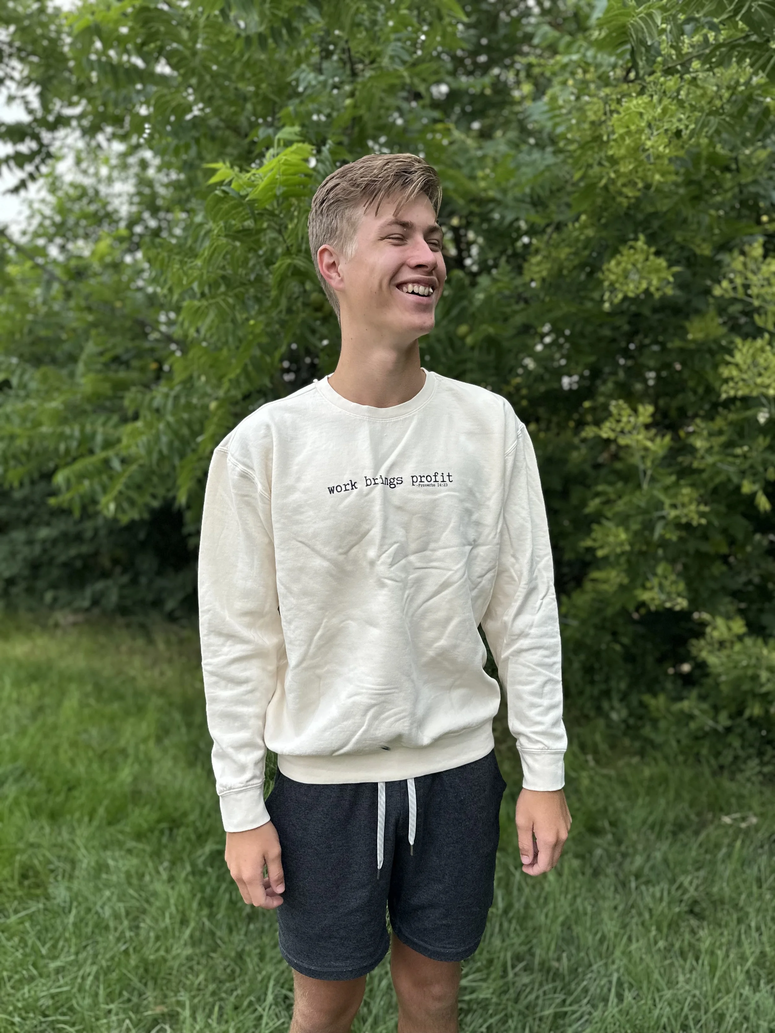 Work Brings Profit Garment Dyed Crew