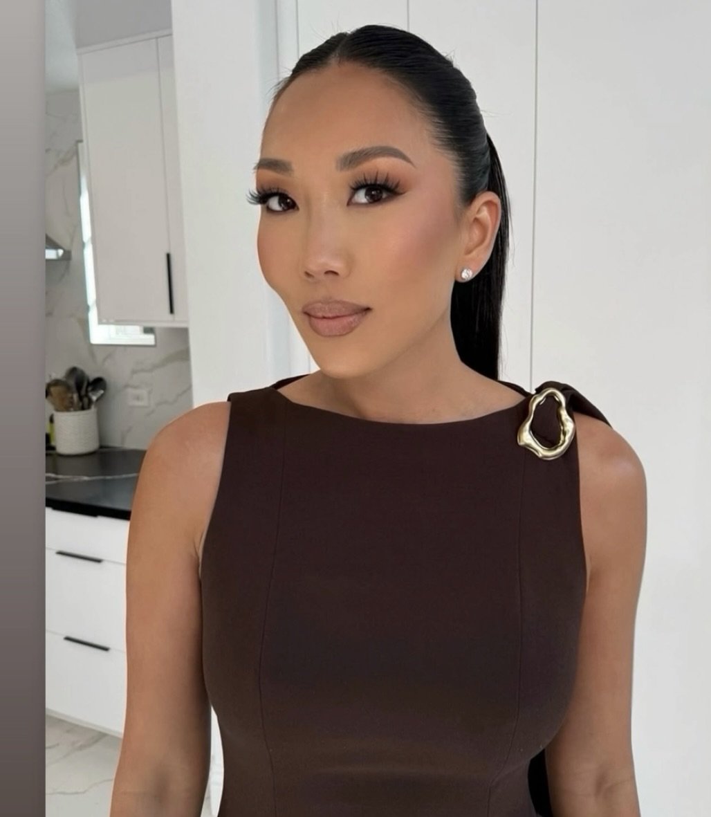 Katie Ginella’s brown dress at NYFW