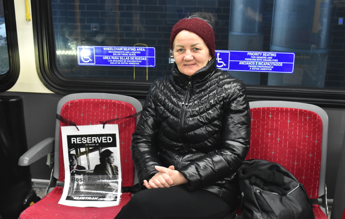 Transit agencies reserve a front seat on buses to honor Rosa Parks