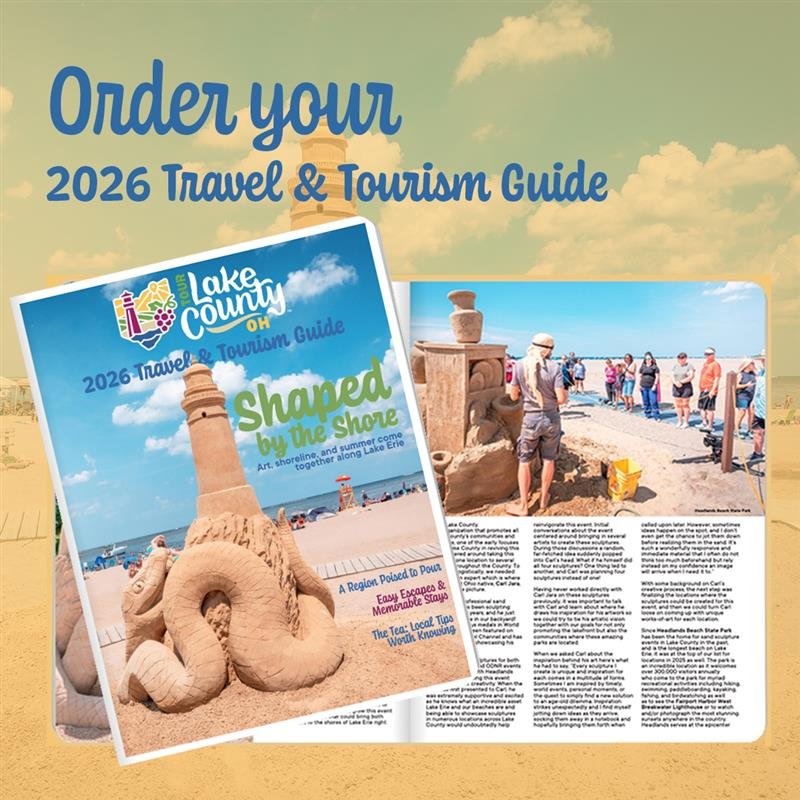 Order your FREE copy of the 2026 Travel &amp; Tourism Guide to Lake County, OH 👉Link in Bio
Where are you starting⤵️
📍20 minutes East of Cleveland
🏖️Ohio&rsquo;s Largest Natural Sand Beach
🕶️Lake Erie&rsquo;s Sand Sculpture Tour
🎶Outdoor Live Mu