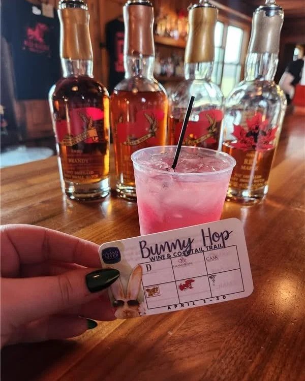 🍷🐰Get ready to hippity-hop along the Bunny Hop Wine and Cocktail Trail in the Grand River Valley this April! 
From Noon-5PM, hop from winery to winery, savoring delicious spring-inspired appetizers, desserts, and wine samples&mdash;plus mini cockta