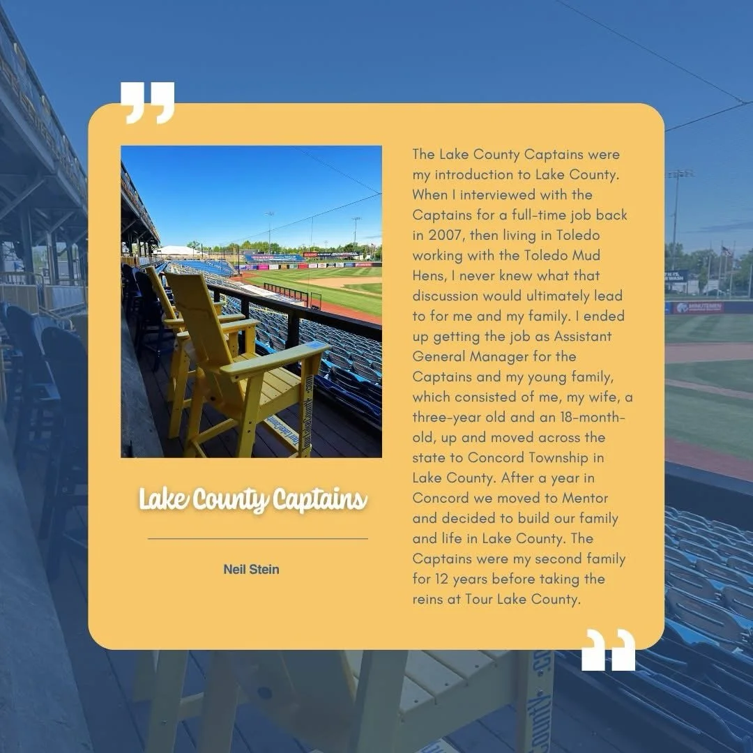 Every seat has a story. 💛

💛The yellow chairs across Lake County, Ohio are collecting stories&mdash;favorite memories, yearly traditions, and special moments from the places you keep coming back to. 

🧢Today&rsquo;s story comes from Neil S. at the