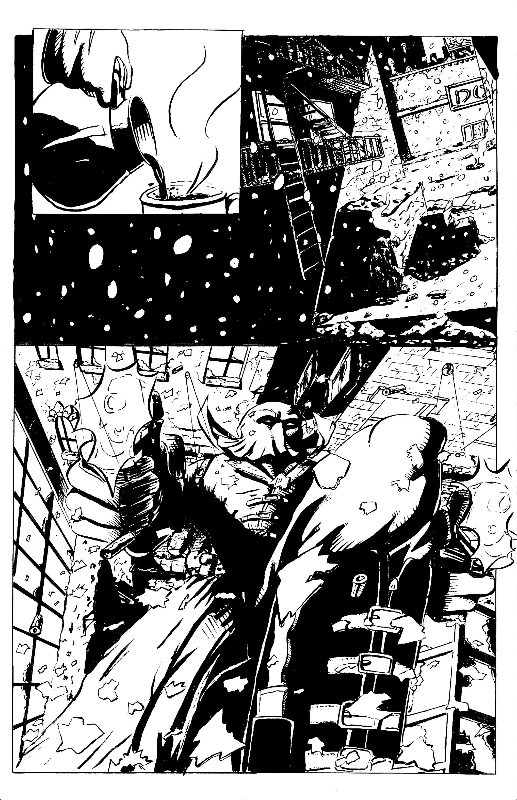 "Running on Fumes" pg. 2 from The Fall Vengeance and Justice Vol. 2, PLB Comics