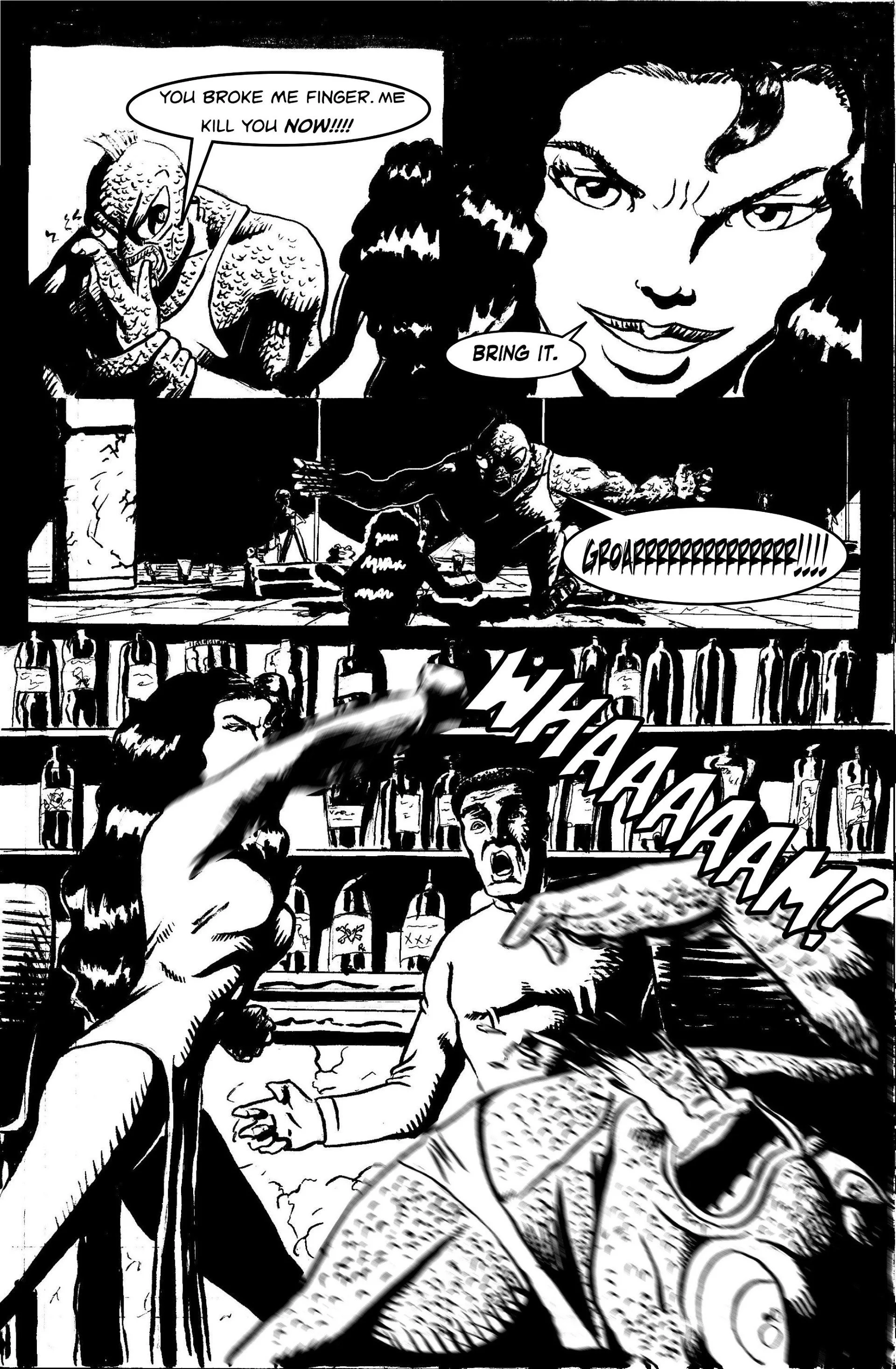 "The Bouncer" pg. 3 from Tales from the One-Eyed Pussy, Coldstream Studios