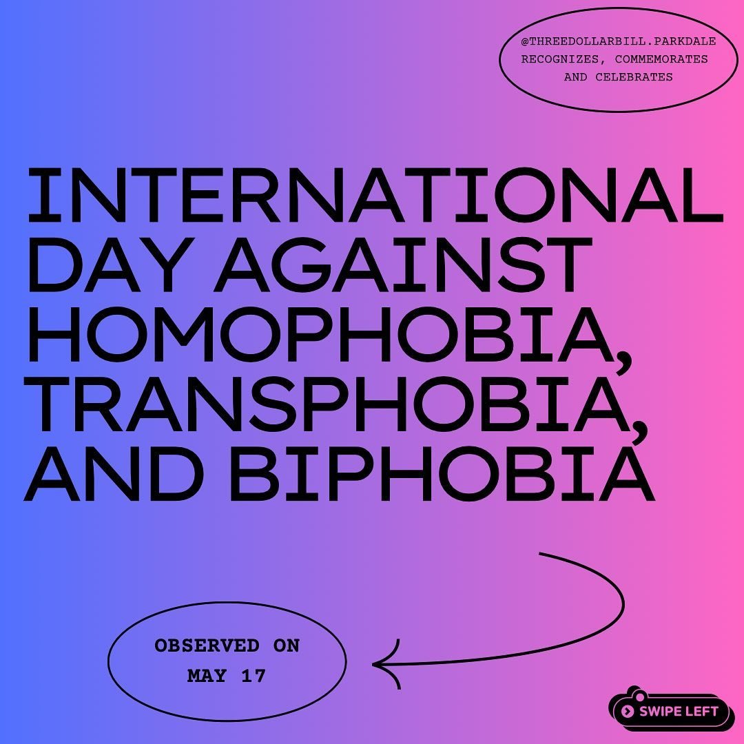 HAPPY INTERNATIONAL DAY AGAINST HOMOPHOBIA, TRANSPHOBIA, AND BIPHOBIA.

We recognize, commemorate, and celebrate the diversities in sexual orientation, gender expression, sex characteristics and gender identities in our community by committing to the