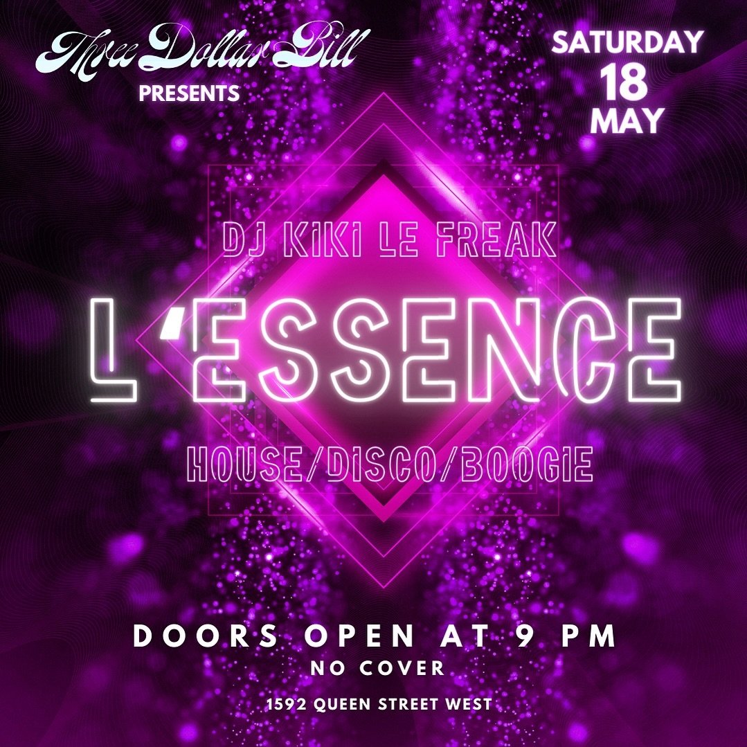 🪩 L&rsquo;Essence 🪩 with @kikilefreak 

TONIGHT we dance the night away to house / disco / boogie with Toronto legend DJ Kiki Le Freak ✨

Doors at 9
No cover 
1592 Queen St West
Sat May 18 

#queertoronto #queerbar #queerwest #parkdale #lgbtqiaplus