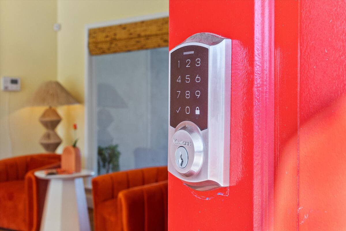 02 Entry 02 - Modern Smart Lock on Vibrant Red Front Door.jpg