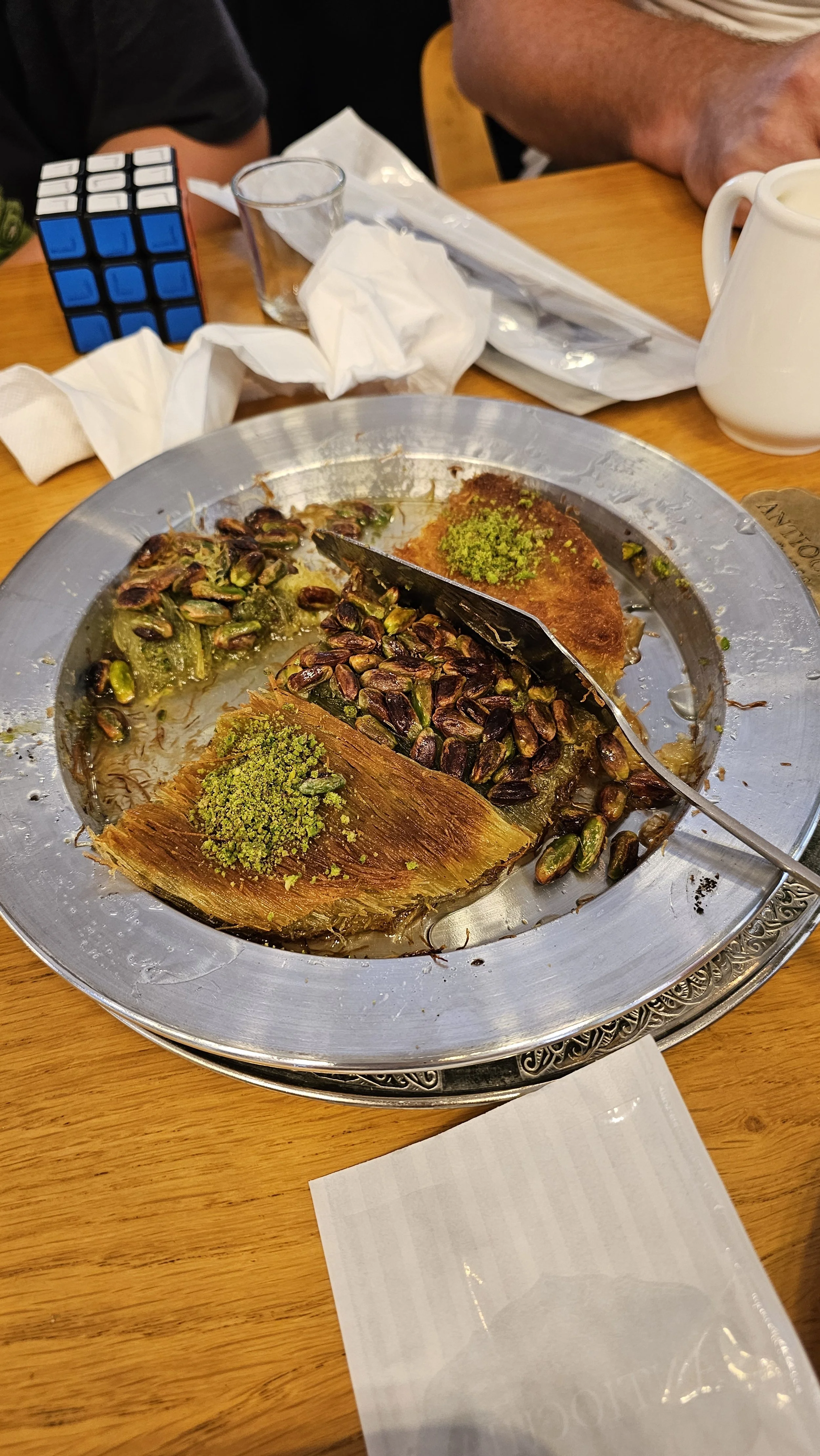 kunefe - sweet, cheese pastry with pistachioes