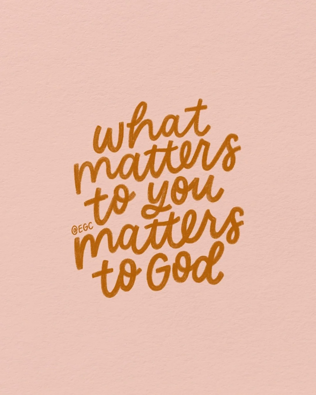 What matters to you, matters to God 🤍

He cares about the big things, like the future you&rsquo;re worried about&hellip; and just the same He cares about the small things, like everything on today&rsquo;s to-do list.

Talk to Him about those big and