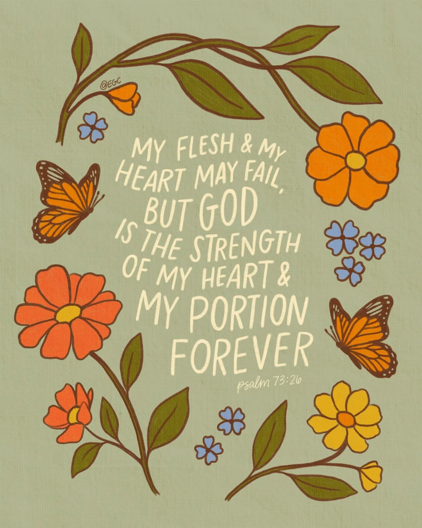 He sees the struggle.
He sees you.
And He will be your strength through it all.

Psalm 73:26 💛