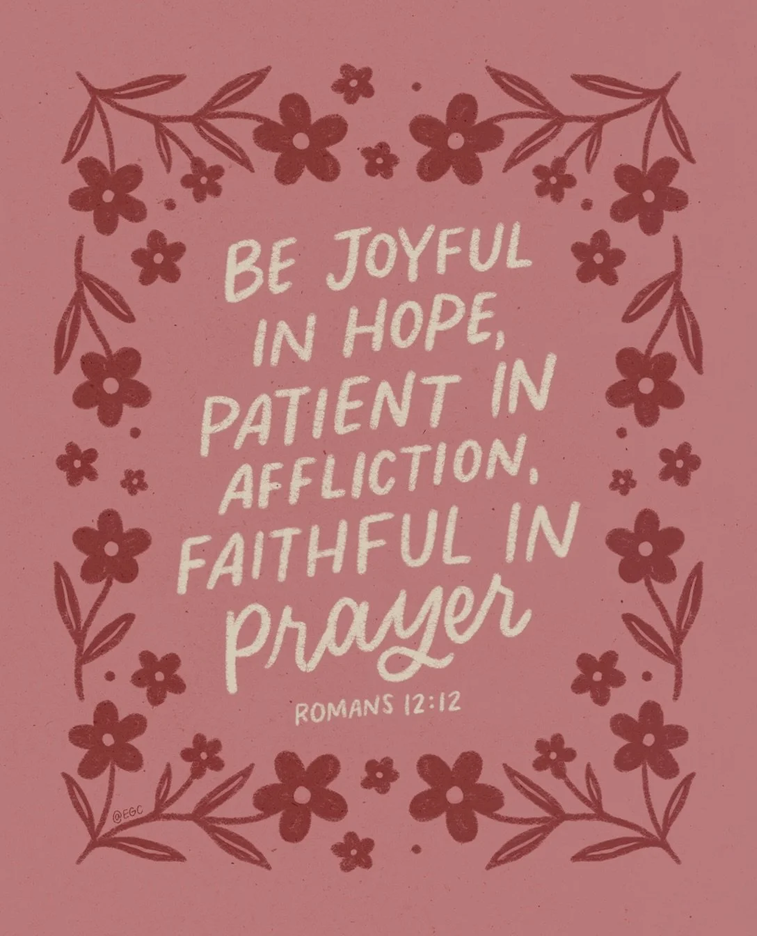 Be joyful in hope, patient in affliction, faithful in prayer.
‭‭Romans‬ ‭12‬:‭12‬ ‭

God is always present, working in ways we might not see or understand. Keep holding onto hope, even in the waiting 🤍