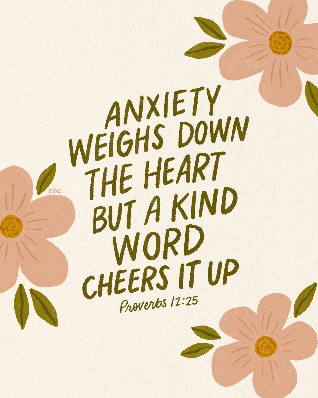 Lord, help me to be a lifelong encourager to those around me for I know the places and struggles You&rsquo;ve brought me through 🩷

&ldquo;Anxiety weighs down the heart, but a kind word cheers it up.&rdquo; Proverbs 12:25
