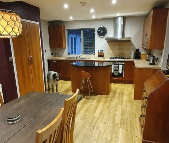 open plan kitchen diner